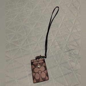 COACH Signature, black/gray ID lanyard